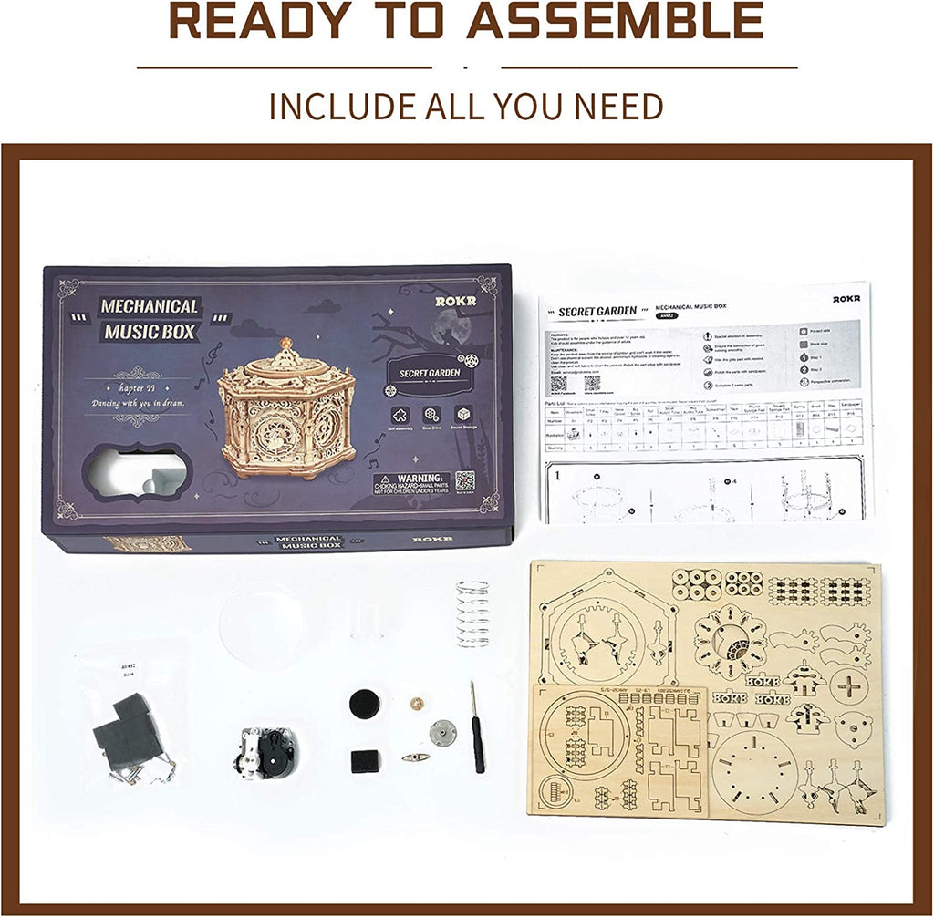 Secret Garden Mechanical Music Box 3D Wooden Puzzle