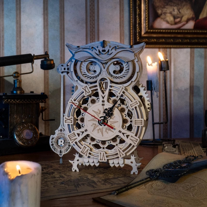 Owl Clock Mechanical 3D