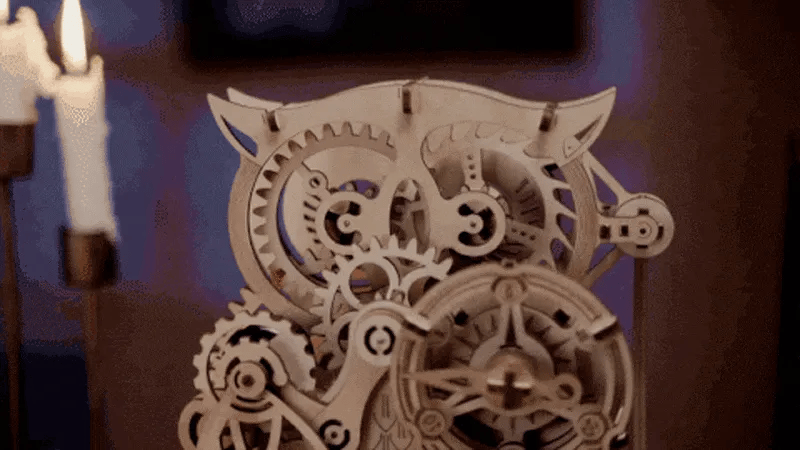 Owl Clock Mechanical 3D