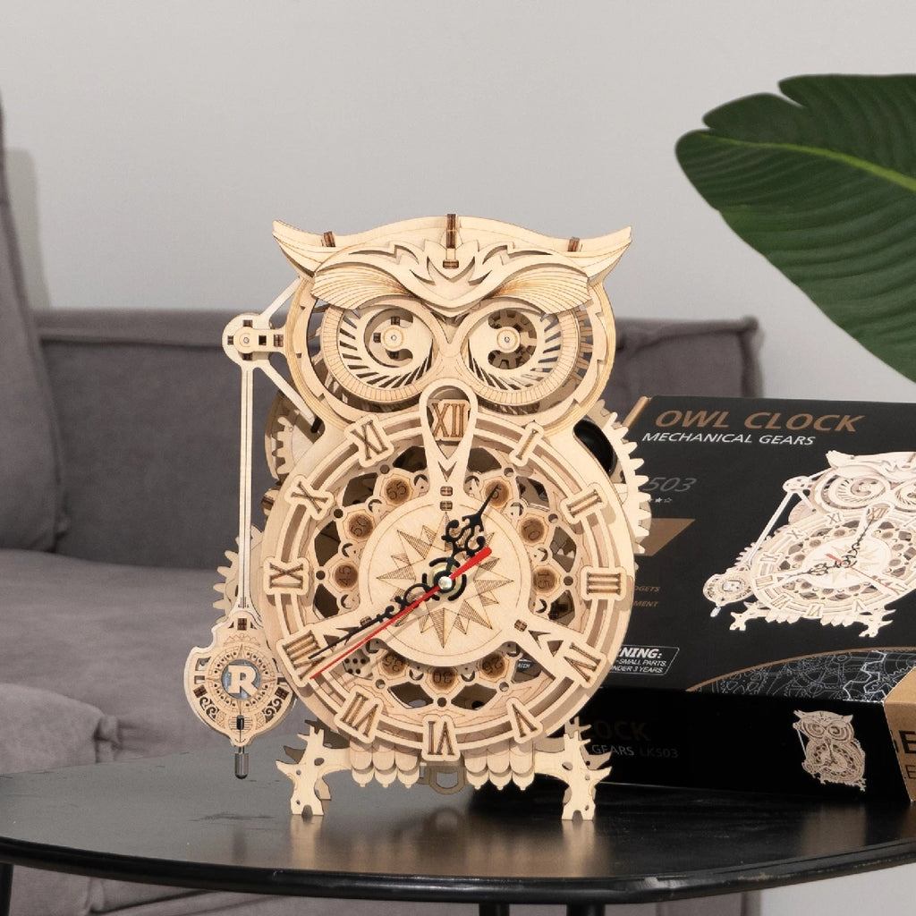 Owl Clock Mechanical 3D