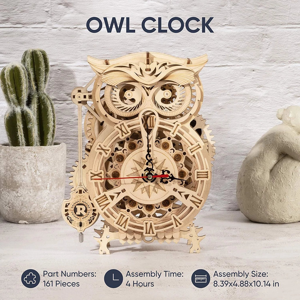Owl Clock Mechanical 3D