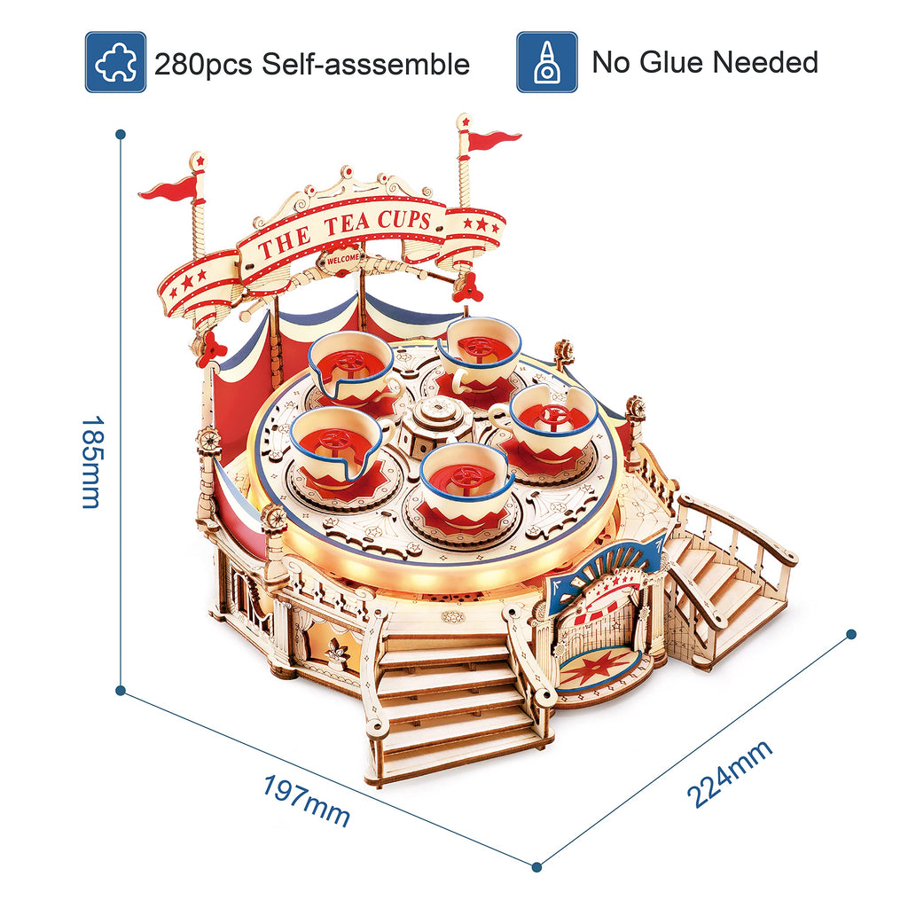 Spinning Teacups 3D Wooden Puzzle